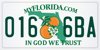 FL license plate 0166BA