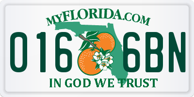 FL license plate 0166BN