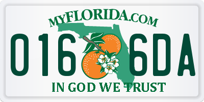 FL license plate 0166DA
