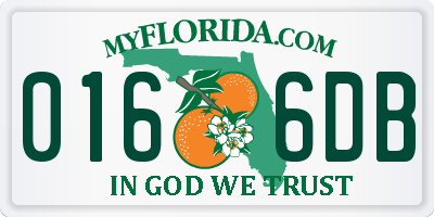 FL license plate 0166DB