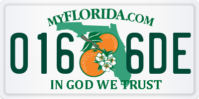 FL license plate 0166DE