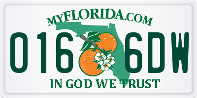 FL license plate 0166DW