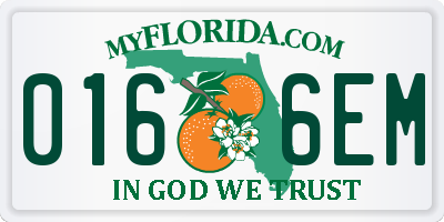 FL license plate 0166EM