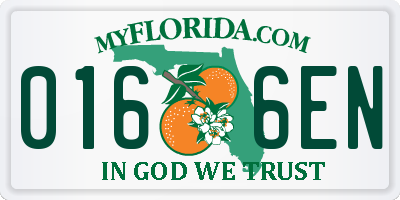 FL license plate 0166EN
