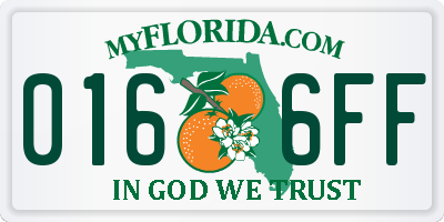 FL license plate 0166FF