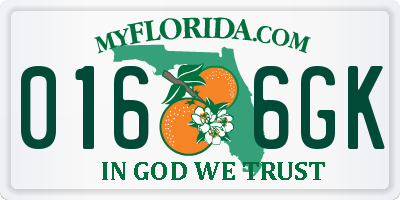 FL license plate 0166GK
