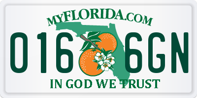 FL license plate 0166GN