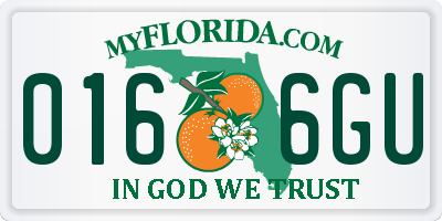 FL license plate 0166GU