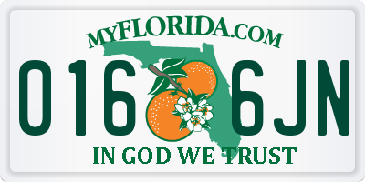 FL license plate 0166JN