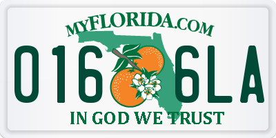 FL license plate 0166LA