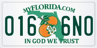 FL license plate 0166NO
