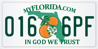 FL license plate 0166PF