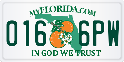 FL license plate 0166PW