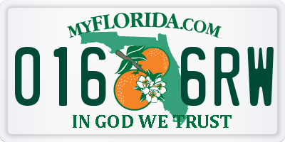 FL license plate 0166RW