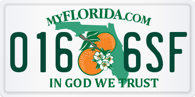 FL license plate 0166SF