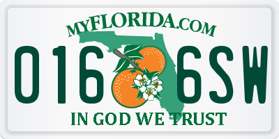 FL license plate 0166SW