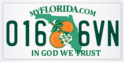 FL license plate 0166VN
