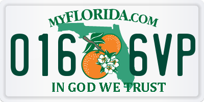 FL license plate 0166VP
