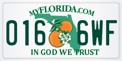 FL license plate 0166WF