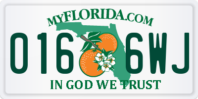 FL license plate 0166WJ