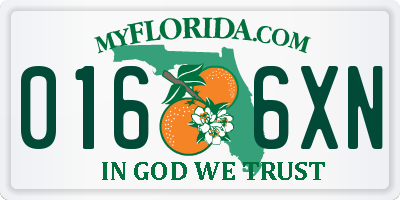 FL license plate 0166XN