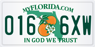 FL license plate 0166XW