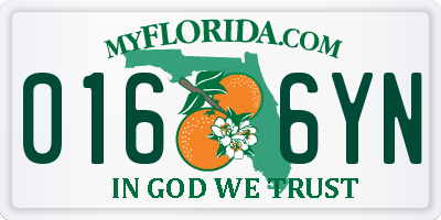 FL license plate 0166YN