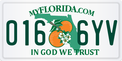 FL license plate 0166YV