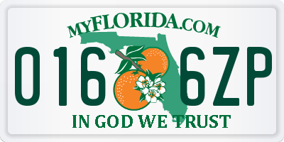 FL license plate 0166ZP