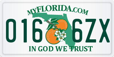 FL license plate 0166ZX