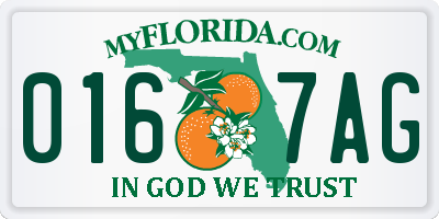 FL license plate 0167AG