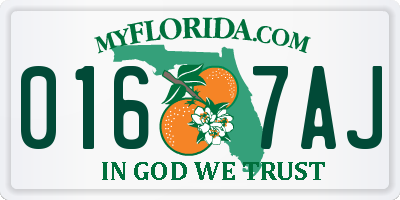 FL license plate 0167AJ