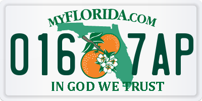 FL license plate 0167AP
