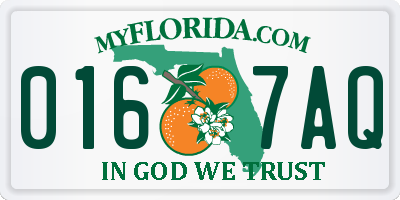 FL license plate 0167AQ