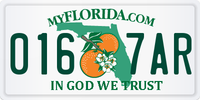 FL license plate 0167AR