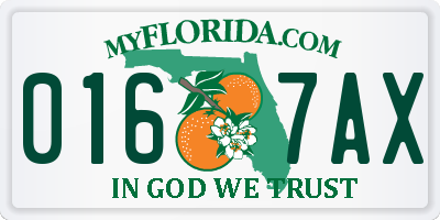 FL license plate 0167AX