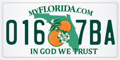 FL license plate 0167BA