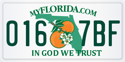 FL license plate 0167BF