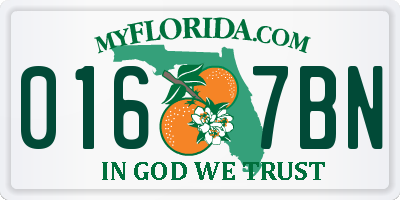 FL license plate 0167BN