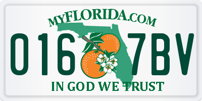 FL license plate 0167BV