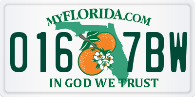 FL license plate 0167BW