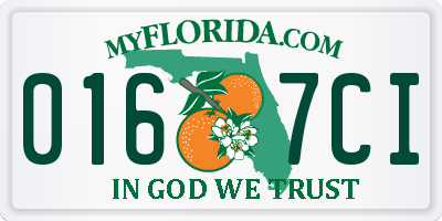 FL license plate 0167CI