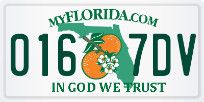 FL license plate 0167DV