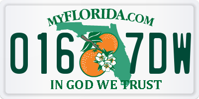 FL license plate 0167DW