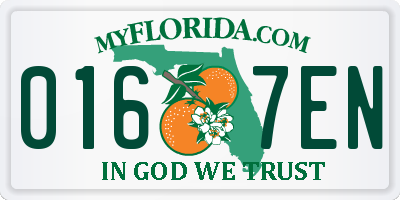 FL license plate 0167EN