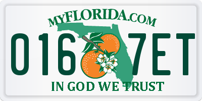 FL license plate 0167ET