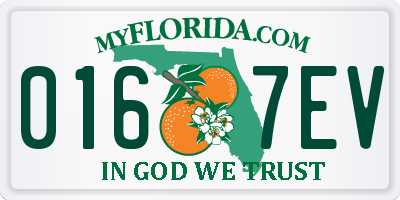 FL license plate 0167EV