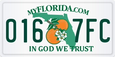 FL license plate 0167FC