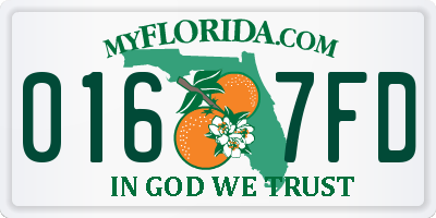FL license plate 0167FD