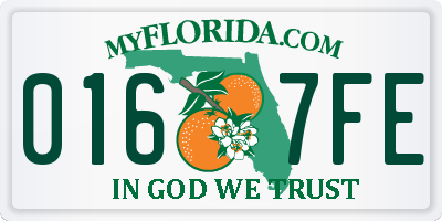 FL license plate 0167FE